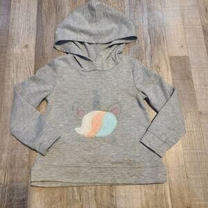 𝅺btween 2t girls gray unicorn hoodie